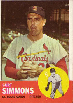 1963 Topps Baseball Cards      022      Curt Simmons